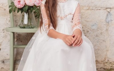 Vestido Comunión Tul Bordado Marfil 2024