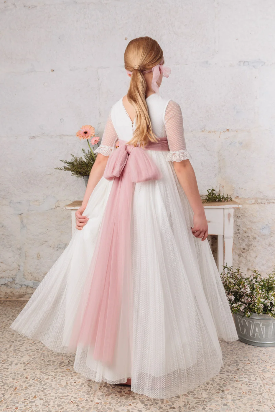 VESTIDO DE COMUNIÓN FALDA PLISADA EN TUL 2024 CÓRDOBA
