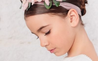 Vestido de Comunión de Tul Mota 2024