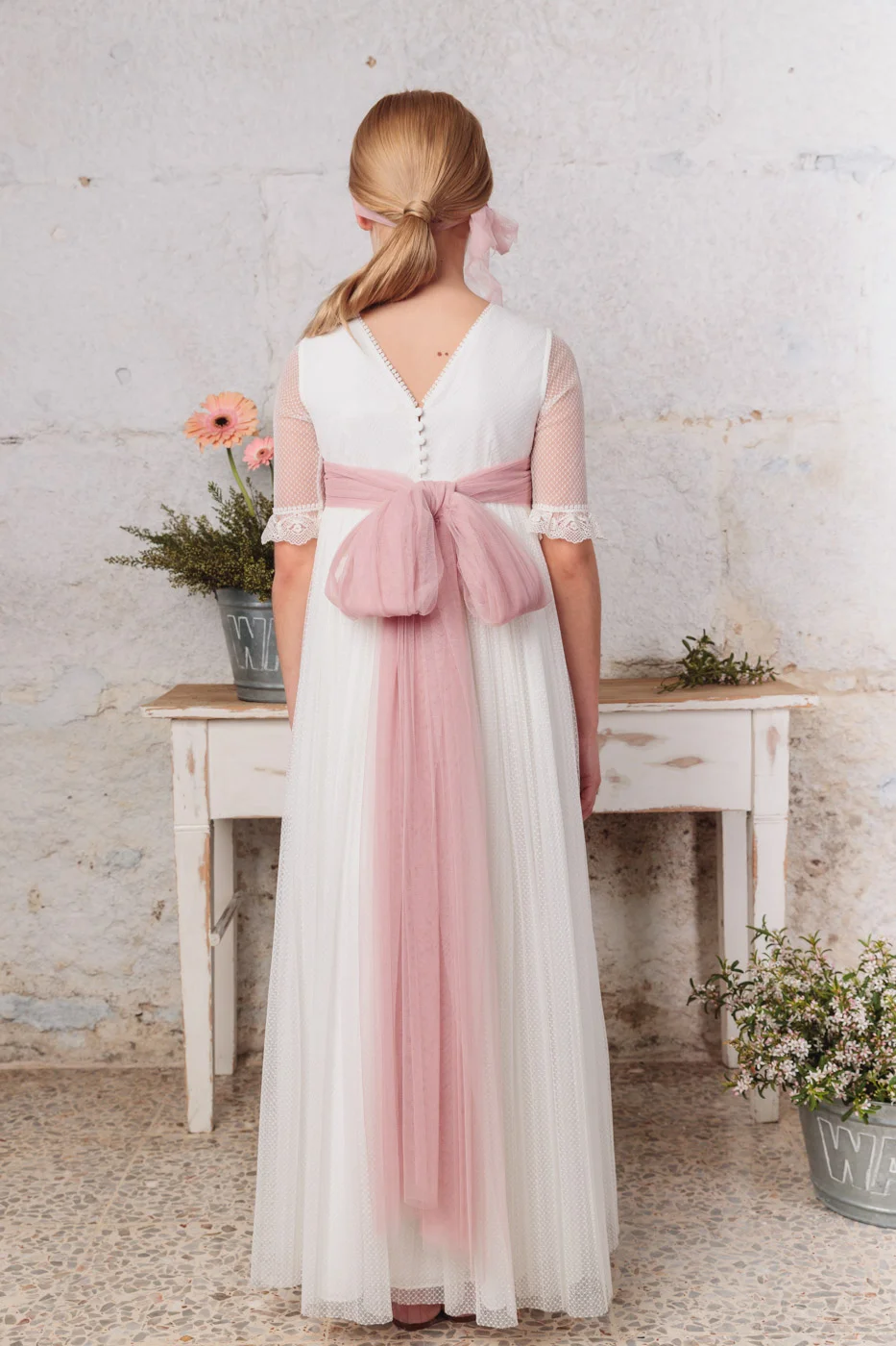 VESTIDO DE COMUNIÓN FALDA PLISADA EN TUL 2024 CÓRDOBA
