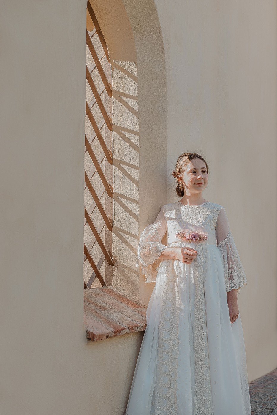 VESTIDO DE TUL PLUMETI MARFIL comunion 2024